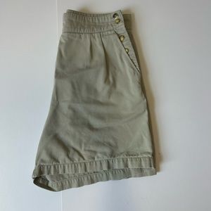 Khaki Vintage Banana Republic High Rise Shorts with Buttoned Side